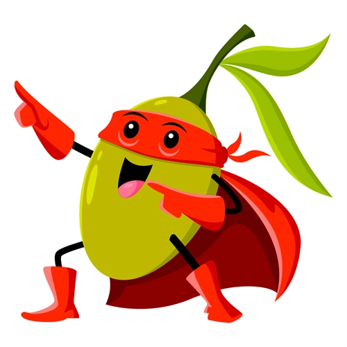 Superhero Green Olive Classroom Fruit Transparent Sticker